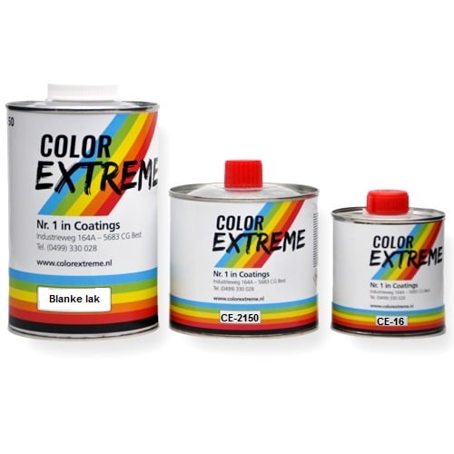 Blanke lak 2K HS Set Standaard Color extreme.Verharder Fast, Slow.